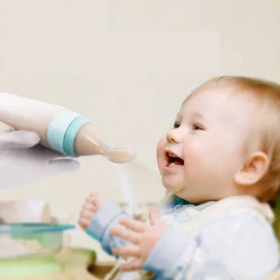 ช้อนซิลิโคนป้อนอาหารเหลว ช้อน 2 แบบ (ช้อนป้อน-ช้อนผลไม้) สำหรับเด็ก Baby Food Feeding Bottle with Spoon