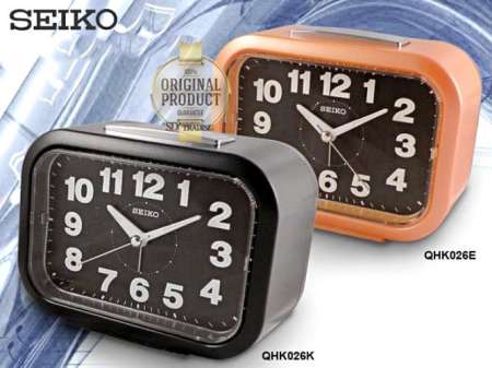 SEIKO นาฬิกาปลุก Quiet Sweep (Snooze) มีไฟ เสียงกริ่ง รุ่น QHK026K -สีดำ