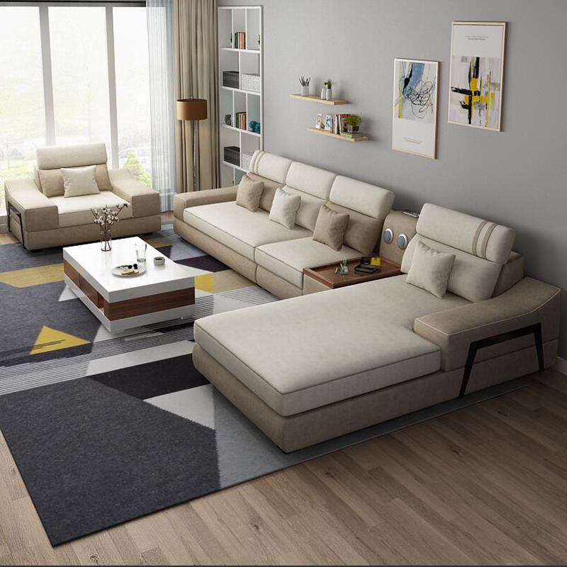 URBAN Living โซฟารับแขก Fabric Corner Sofa Lshape Tech Cloth
