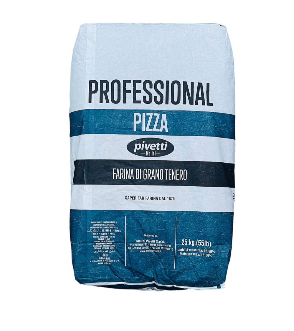 แป้งพิซซ่า PIVETTI BLU PIZZA FLOUR TYPE 00 ขนาด 25 กิโลกรัม Bag/25 Kg