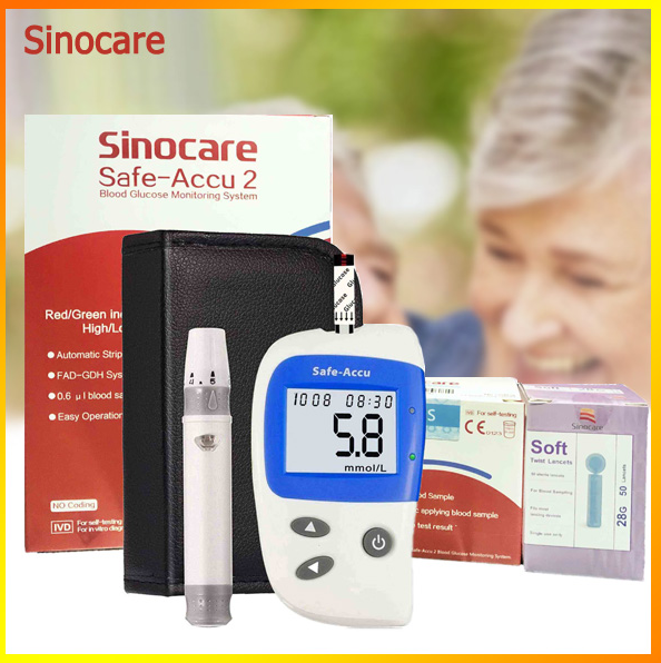 เครื่องตรวจวัดน้ำตาล Glucose Sinocare(Safe-Accu2) เครื่องวัดน้ำตาล