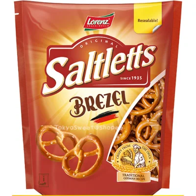 เพรทเซล Brezel เล็ก 90 กรัม ลอเรนซ์ ขนมปังอบกรอบรสเกลือเพรซเซล Lorenz Saltletts Sticks Brezel Cocktai เบรทเซล Pretzel เพรทเซล