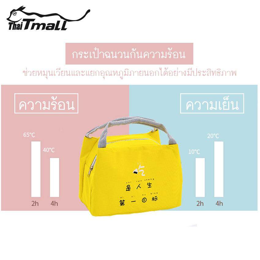 ThaiTeeMall - กระเป๋าถือ ถุงผ้าถนอมอาหาร เก็บความร้อน,ความเย็น แฟชั่น รุ่น LC-F3C1 สี Lemon เเกะ สี Lemon เเกะ