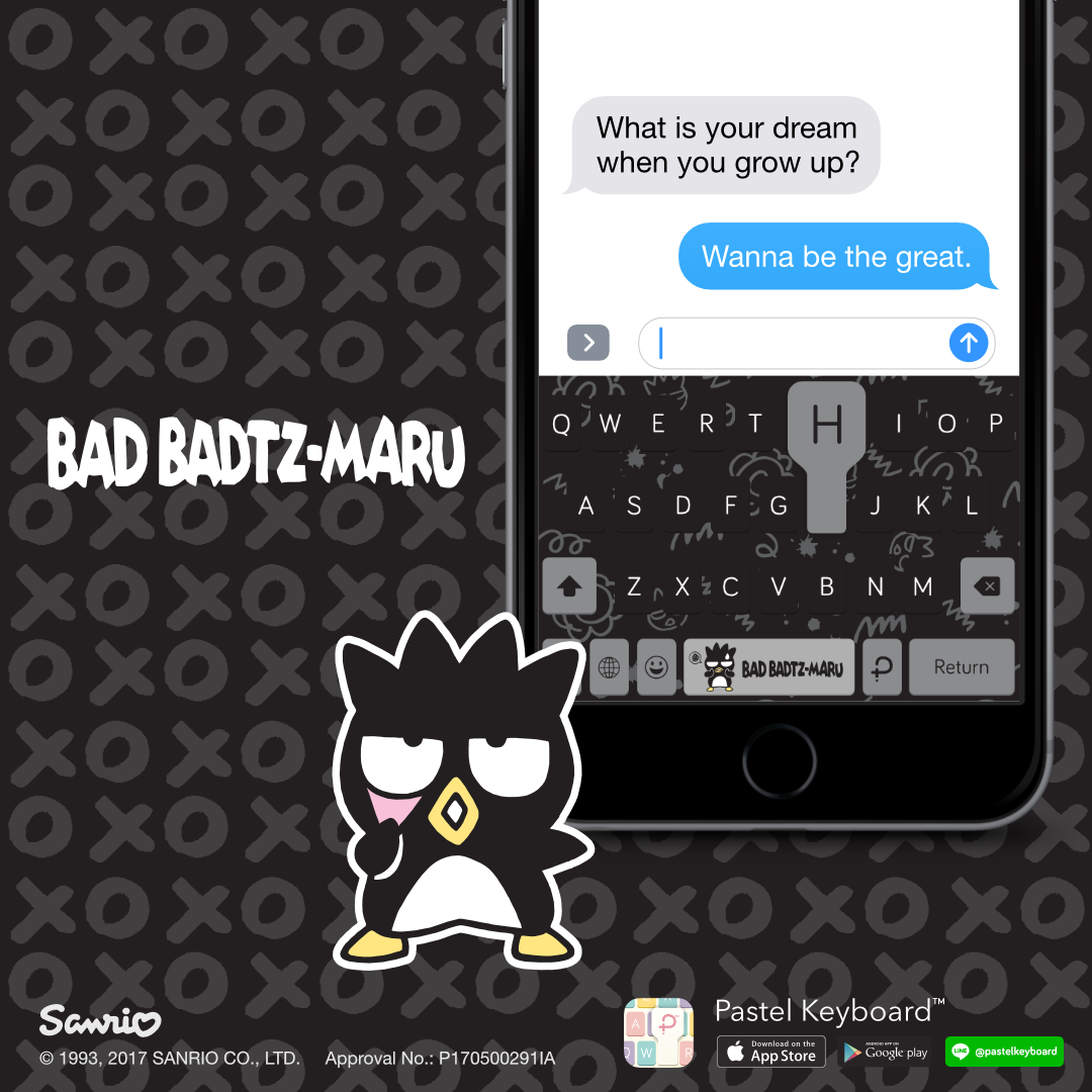 Bad Badtz-Maru Keyboard Theme⎮ Sanrio (E-Voucher) for Pastel Keyboard App