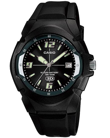 Win Watch shop นาฬิกา Casio รุ่น MW-600F-1A นาฬิกาข้อมือผู้ชายสายเรซิ่น สีดำ หน้าปัดสีดำ ,กันน้ำ 100 เมตร มั่นใจ ของแท้ 100% รับประกันสินค้า 1 ปีเต็ม