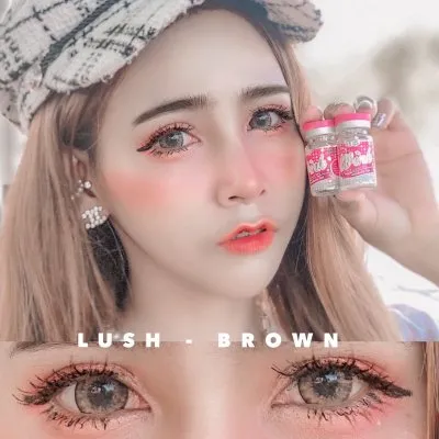 ปังกว่านี้ ไม่มีอีกแล้ว คอนแทคเลนส์ คอนแทคเลนส์แฟชั่น บิ๊กอาย Wink Contactlens ลาย LUSH Gray,Brown เลนส์นิ่ม สุดๆ ยืน1 เลนส์ใส่สบายตาทั้งวัน