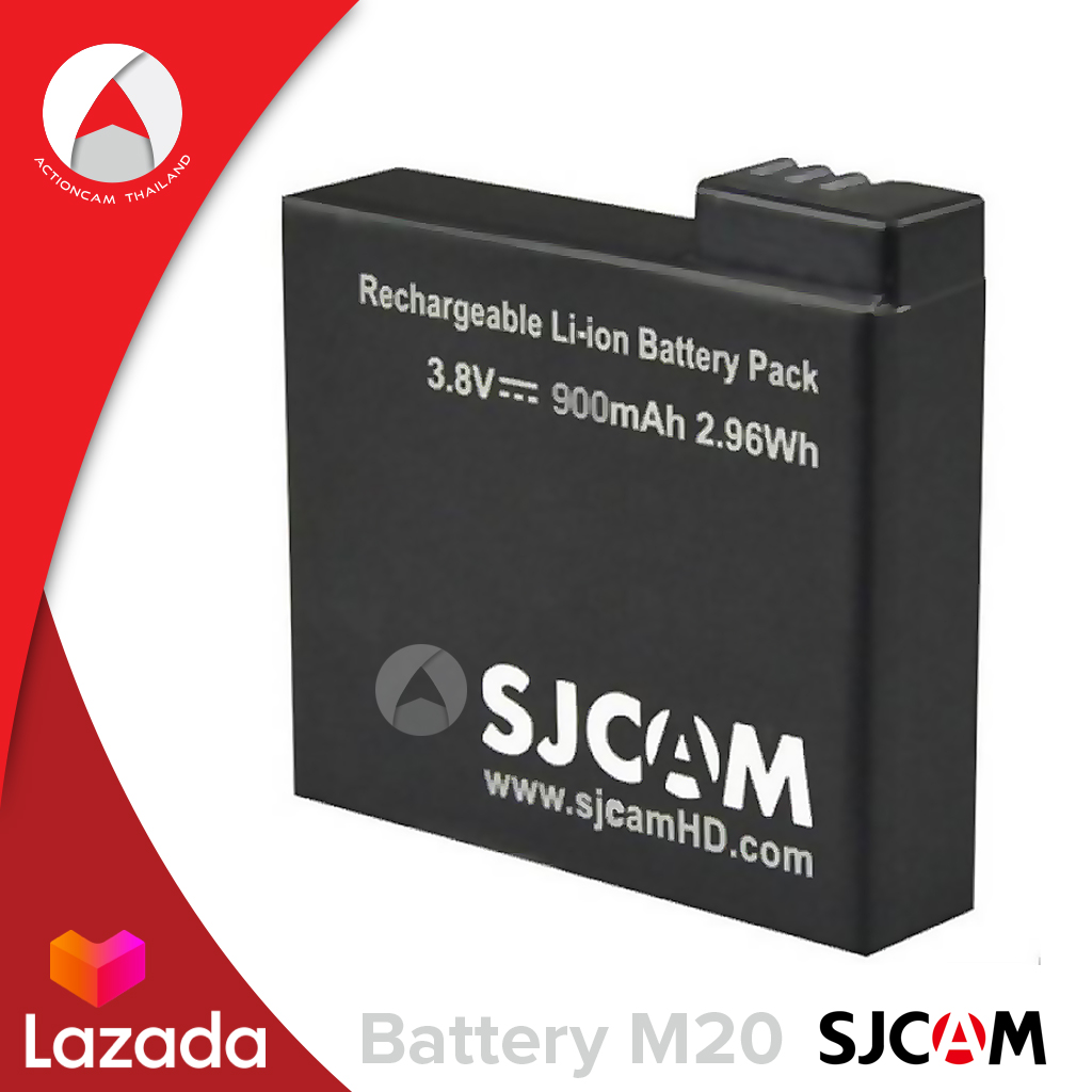 SJCAM Battery M20 li-ion 900 mah 3.8V For Action Camera แบต แบตเตอรี่ ...