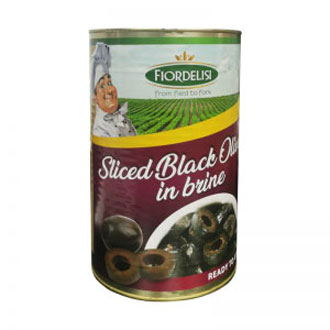 Sliced Black olives in brine -tin can 4lt