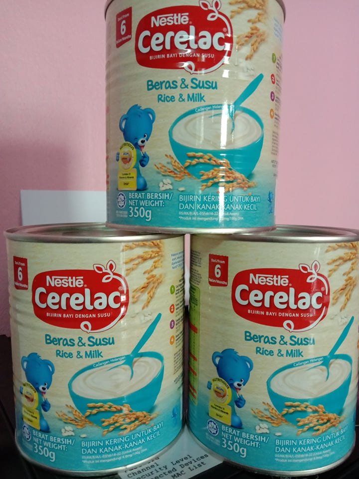 Cerelac อาหารเด็ก 6 ขึ้นไป ขนาด 350g รสข้าวผสมนม 3 กระป๋อง