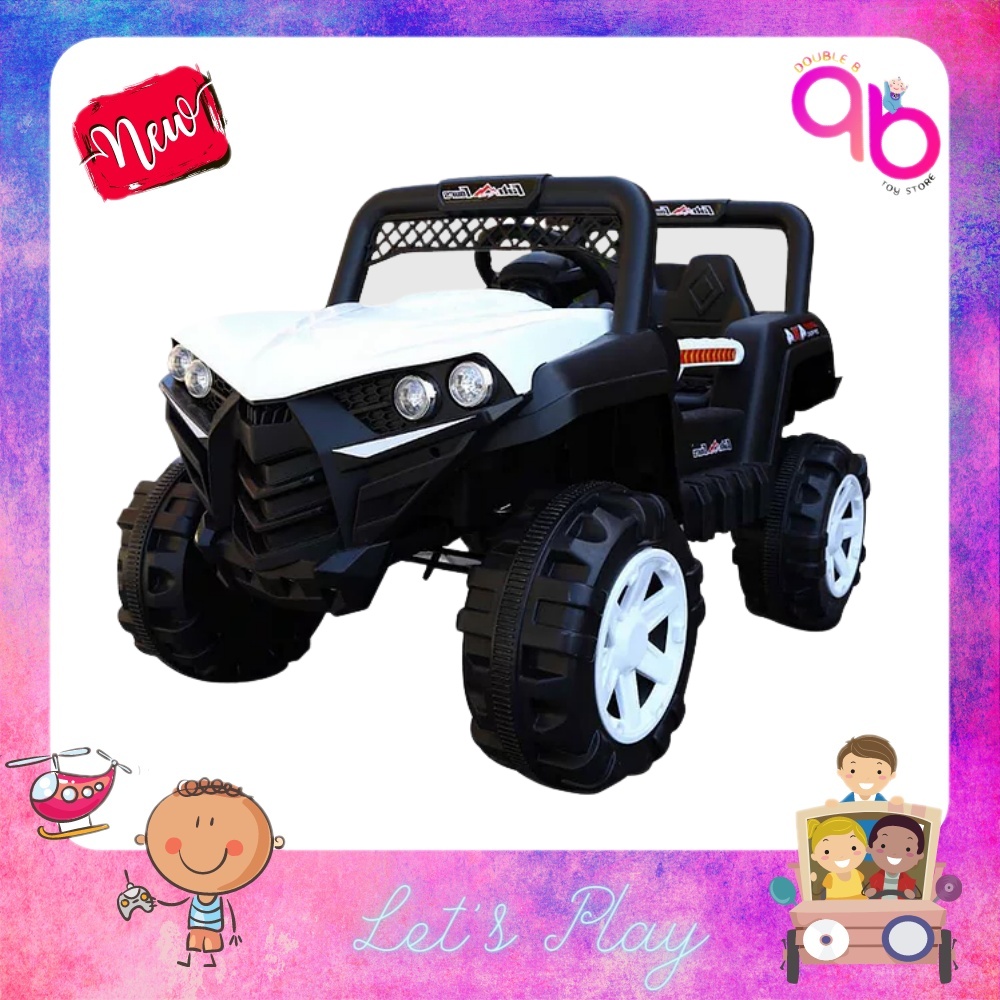 !!Special price!! Double B Toys รถแบตเตอรี่เด็ก รถทรงจิ๊ป ออฟโรด ขับเคลื่อน 4 ล้อ 4x4 wheel off road รถเด็กนั่ง 2 มอเตอร์ โยกได้ รถเด็กนั่ง รถแบตเด็ก
