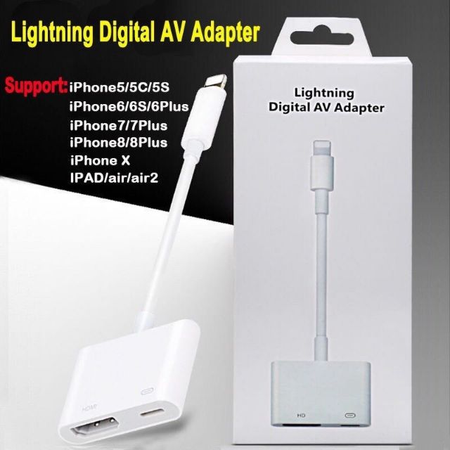ลดราคา Lightning to AV HDMI/HDTV TV Digital Cable Adapter For iPhone #สินค้าเพิ่มเติม แดปเตอร์ สายแปลงสายไฟ PCS Gold HDMI Extender