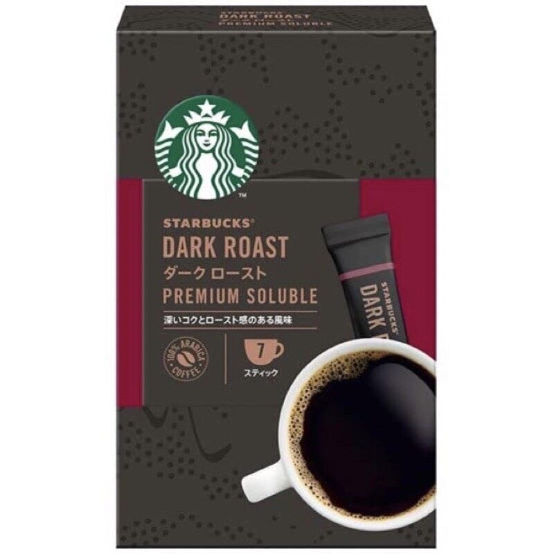 ใหม่! Starbucks Dark Roast Premium Soluble กาแฟ สตาร์บัคส์ คั่วเข้ม ชนิดผงชงละลายพร้อมดื่ม 1กล่องมี 7ซอง จากญี่ปุ่น🇯🇵