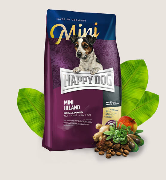 Happy Dog Mini Irland Adult  สำหรับสุนัขโต พันธุ์เล็ก Pets Flavor ปลาแซลมอน ขนาดกิโลอาหารสัตว์ 300g