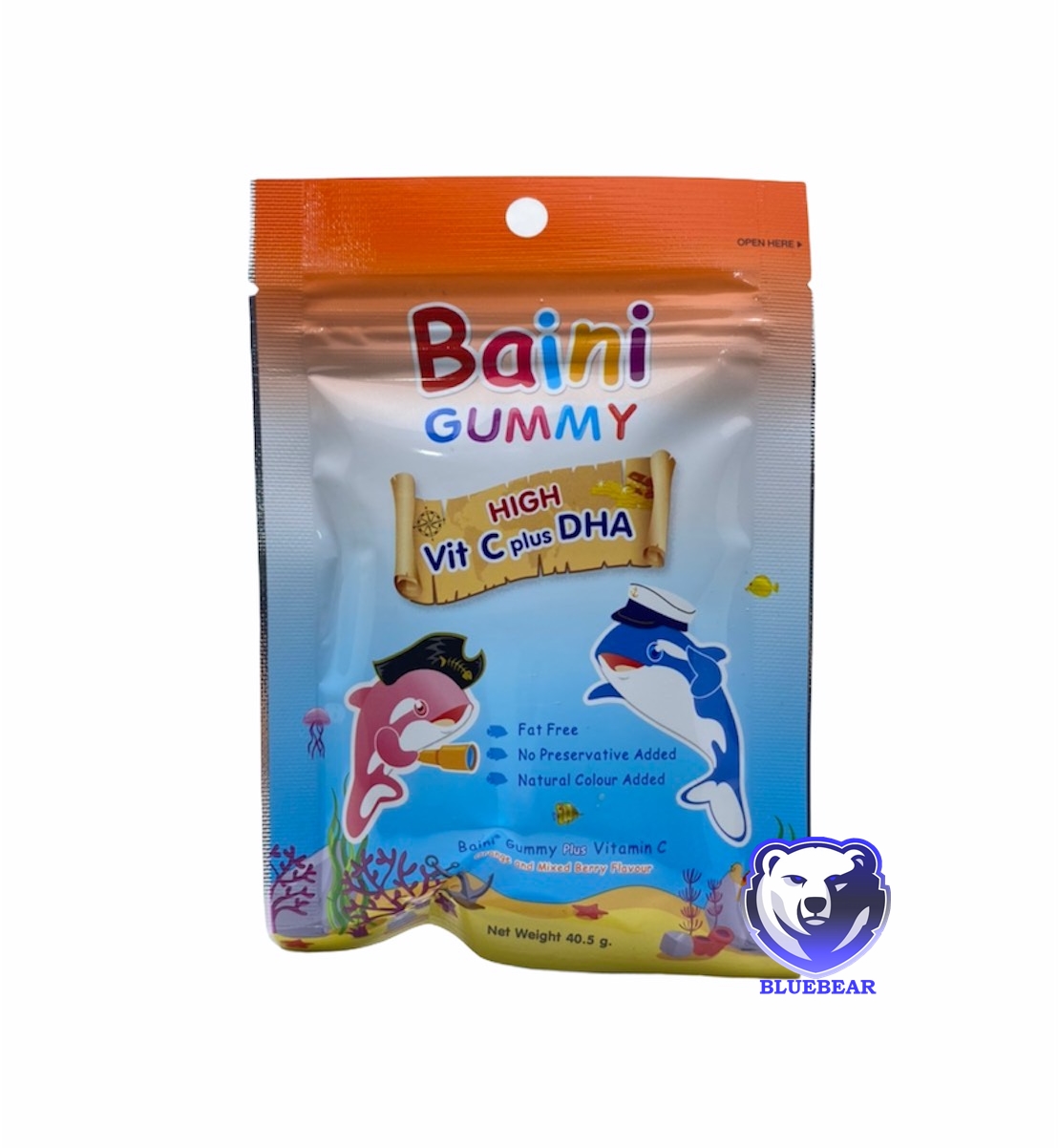 Bain Baini Gummies High Vitamin C DHA 40.5 g (จำนวน 1 ซอง) เบน เบนิ กัมมี่ส์ เยลลี่