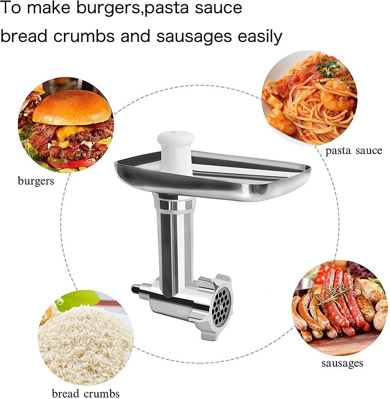 Food Grinder Attachment Slicer and Shredder Sausage stuffing Meat Stuffer For KitchenAid Stand