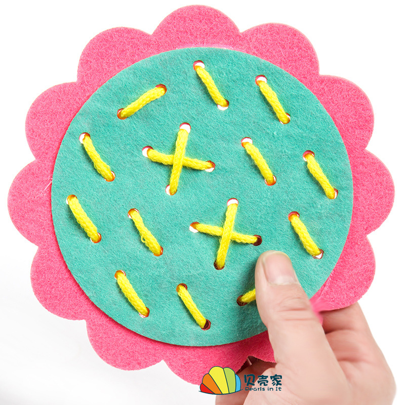 Wear shoelace line perforated teaching aids nonwoven handmade