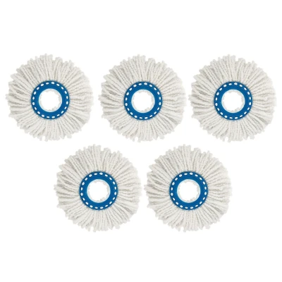 5Pcs Household Fiber Mop Head Refill Replacement Home Cleaning Tool Microfiber Floor Mop Head 360 Spin Cleaning Pad