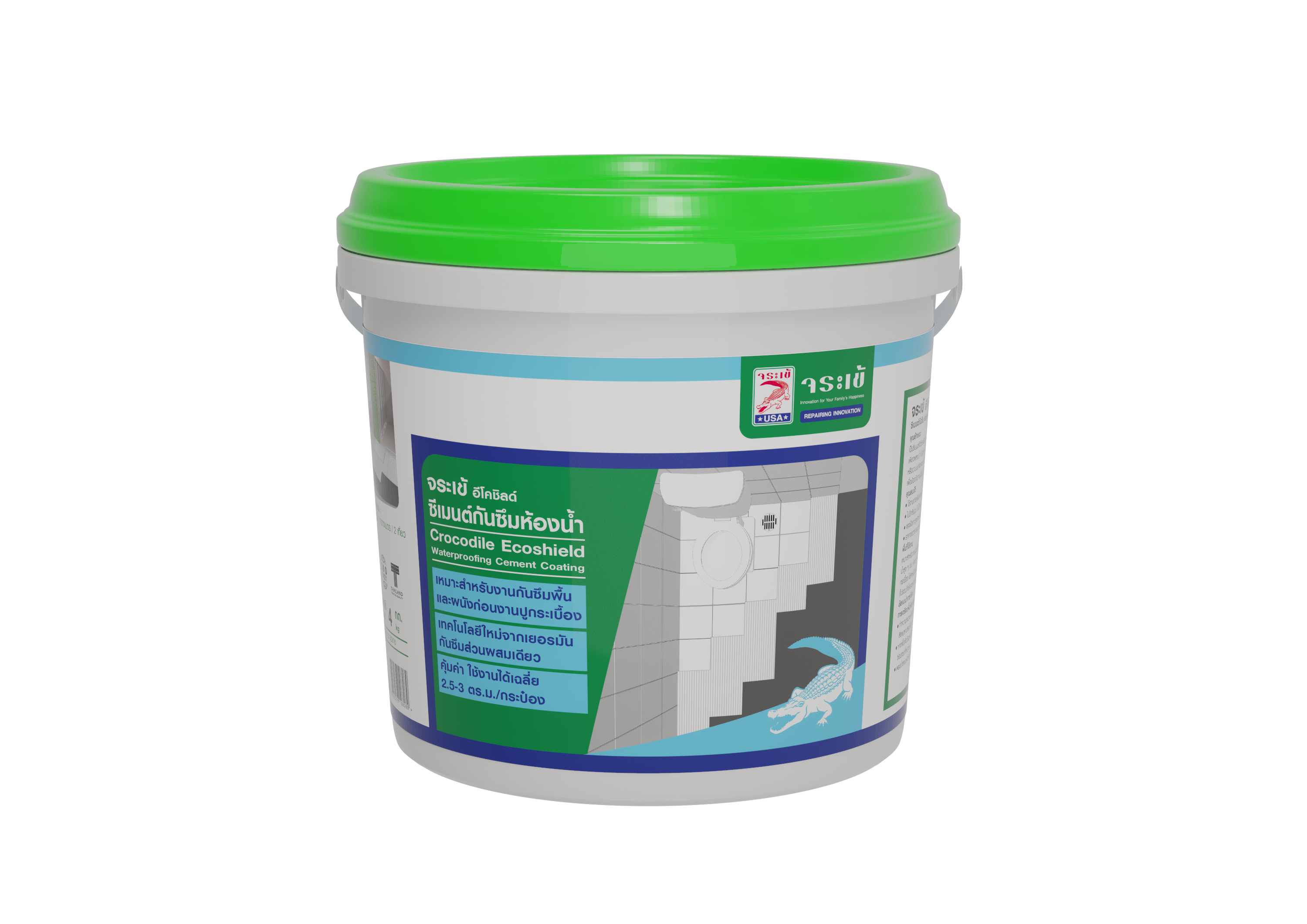 จระเข้ อีโค่ ชิลด์ ซีเมนต์กันซึม ชนิดเคลือบผิว ECO SHIELD สีเทา ขนาด 4