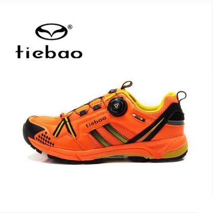 รองเท้าจักรยานเสือภูเขาแบบผ้าใบ TIEBAO รุ่น TB22-B1335 สีส้ม สายสลิงหัวบิดรัดสายออโต้