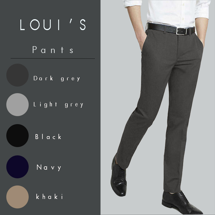 LOUI'S กางเกงแสลกผู้ชาย ผ้ายืดได้ สไตล์เกาหลี