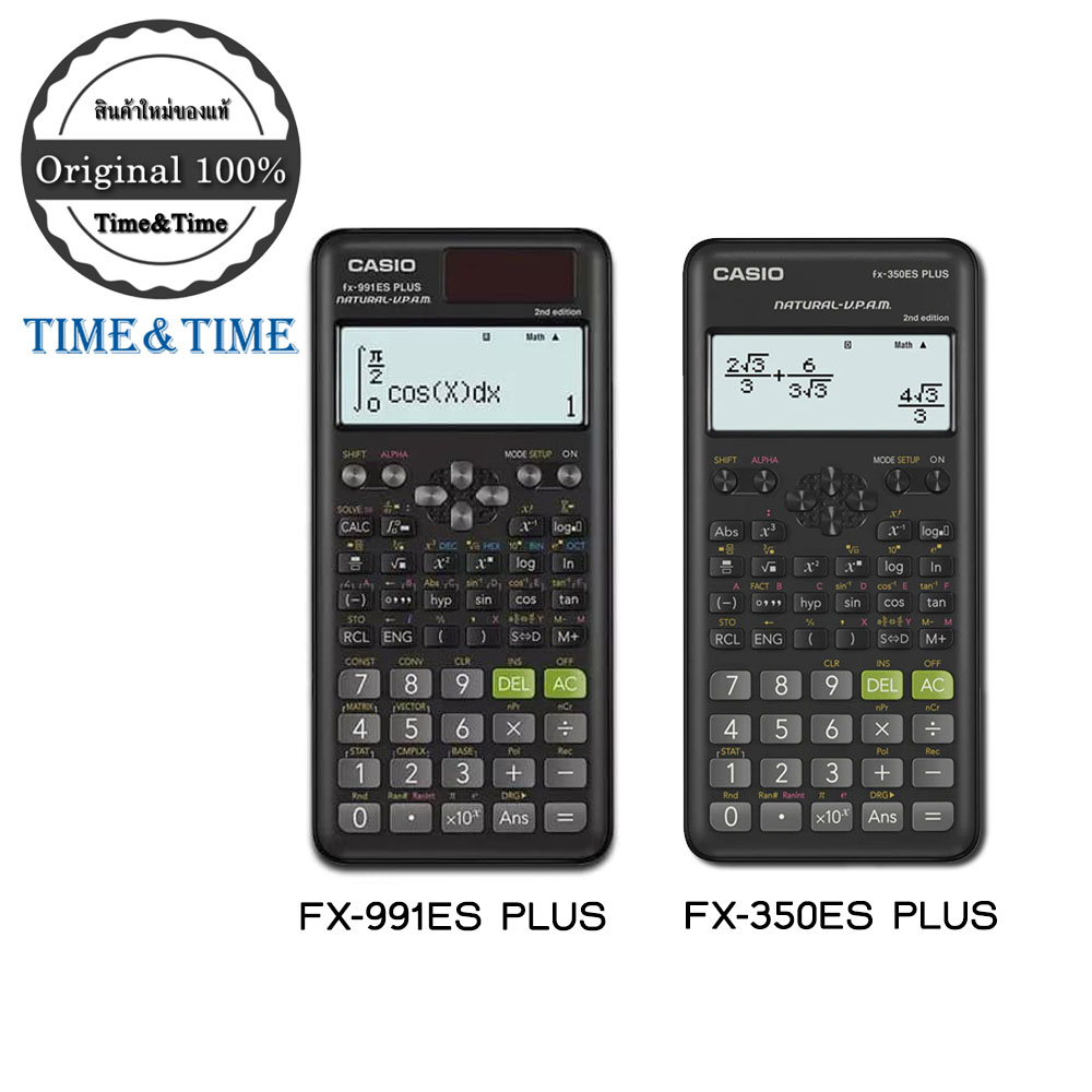 Time&Time CASIO เครื่องคิดเลข สีดำ รุ่น FX-991ES PLUS 2nd edition, FX-350ES PLUS 2nd edition