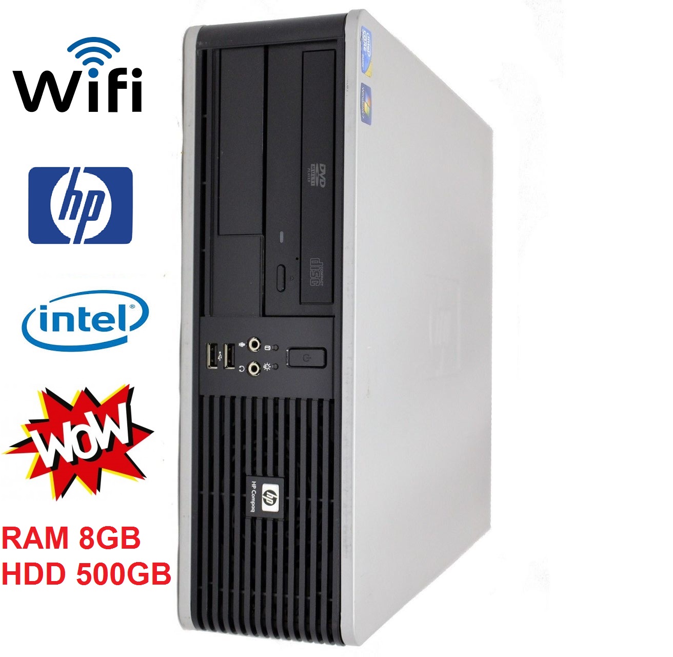 HP Compaq dc7900 Small Form Factor PC CPU intel E8400 3.0GHz RAM 8GB HDD 500GB Wi-Fi