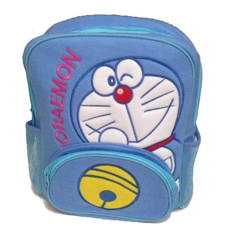 NT. กระเป๋าเป้เด็กผ้ากำมะหยี่ ลายการ์ตูน Doraemon (โดราเอมอน)