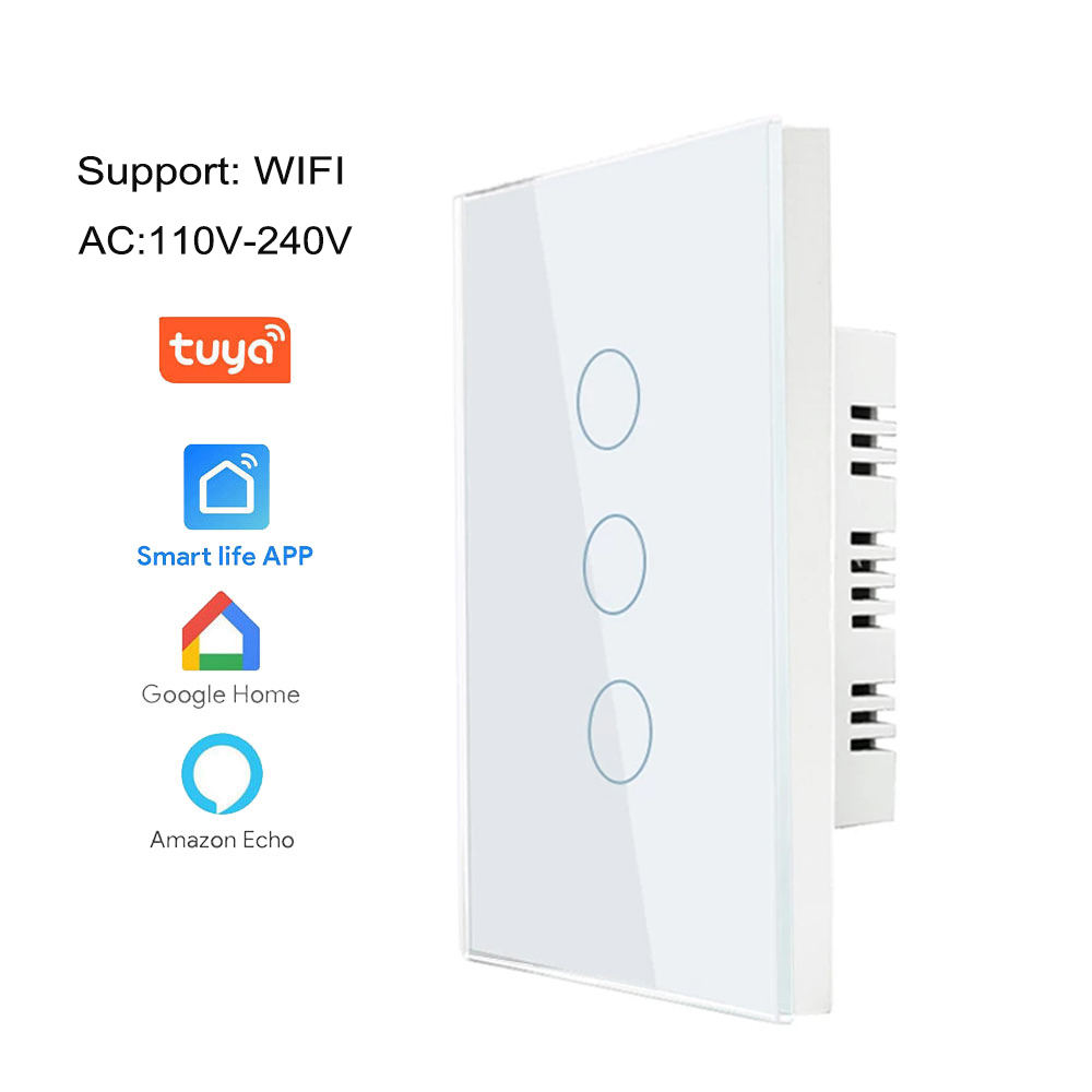 Wifi smart touch switch Support Neutral wireNo neutral wire Install tuya APP Alexa home voice