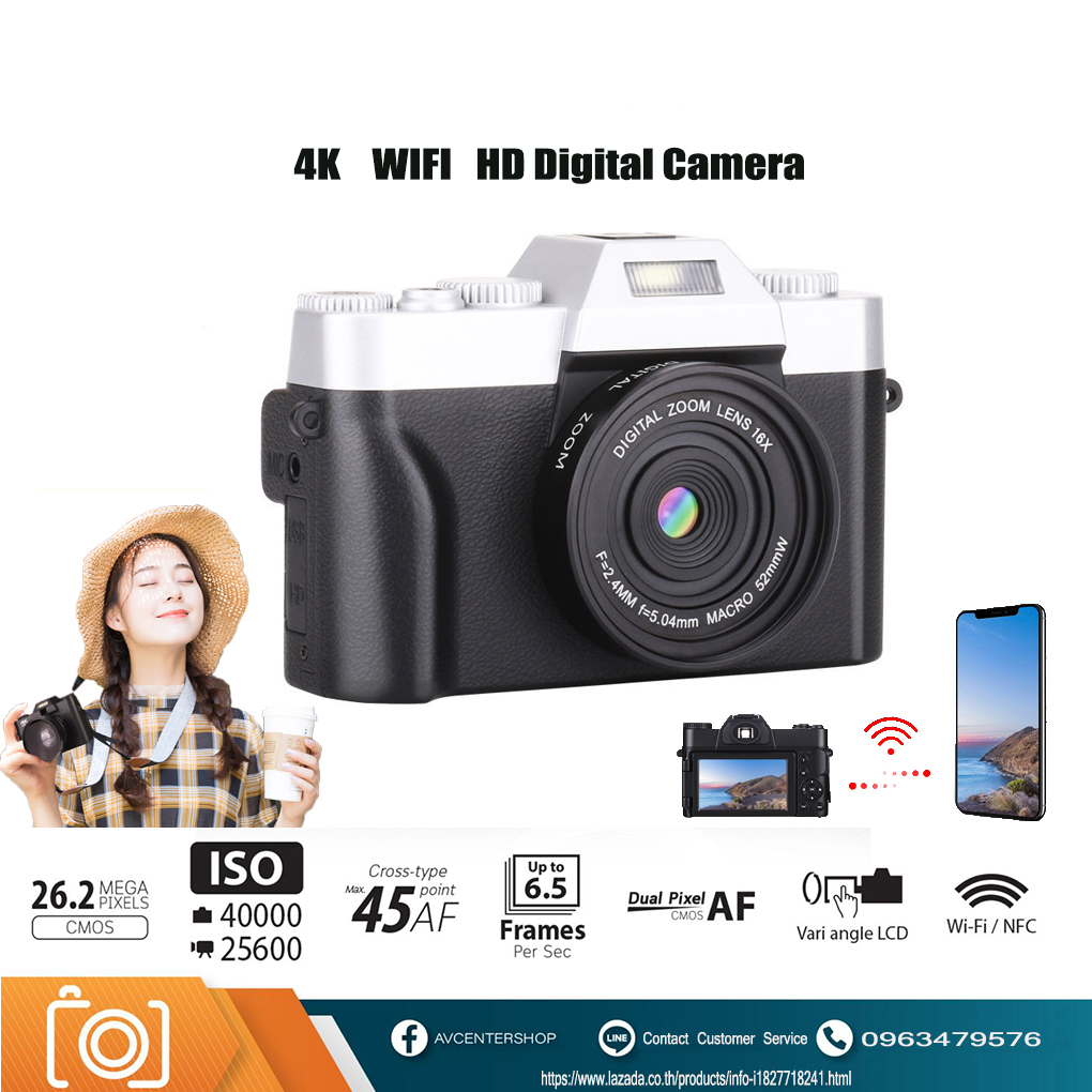 48 million pixel WIFI digital camera home travel camera selfie student entry-level micro-single R11 (original battery + 32G card + dual charger)