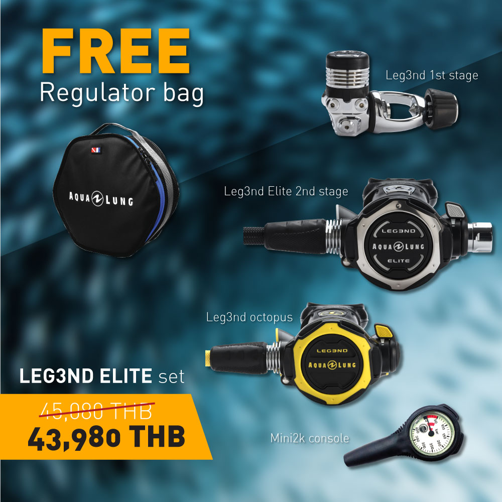 ✨Sale Promotion! Aqualung REGULATOR FULL SET model LEG3ND ELITE (First stage, Second stage, Octopus and console)+Free Regulator Bag