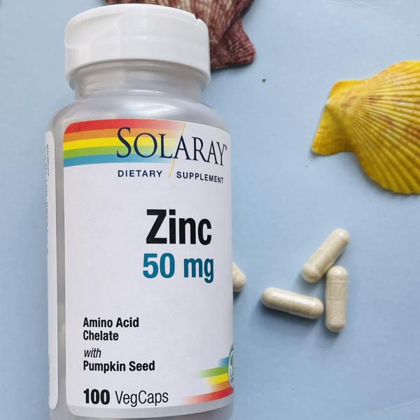 Solaray Zinc 50 mg Amino Acid Chelate with Pumpkin Seed, Immune