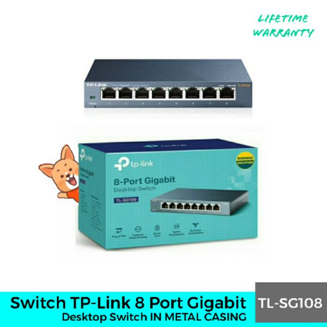 Switch TP-Link 8 Port Gigabit Desktop Switch IN METAL CASING(TL-SG108)