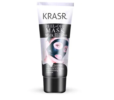 KRASR Milk Blackhead Remover Mask - Milk Facial Mask Peel Off - Black peel off Mask and Pimple Remover - Skin Whitening - Peels of Dead and Old Skin - Charcoal and Milk Mask to brighten and Whiten complexion 80ml - 100% Organic