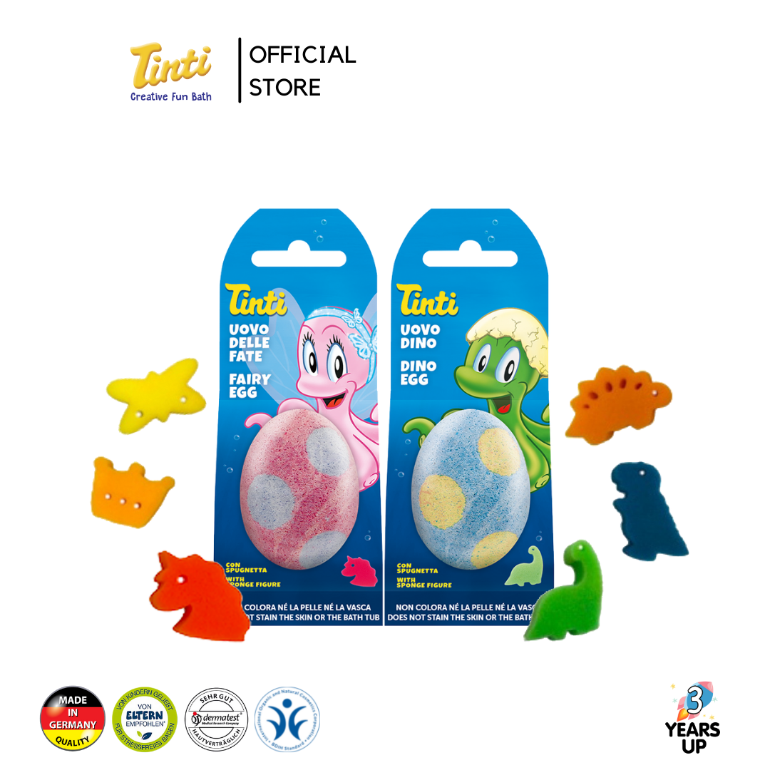 TINTI® ไข่ไดโนเสาร์ ไข่นางฟ้า มีของเล่นด้านใน ไร้สารเคมี ผลิตเยอรมนี Dino Fairy Egg บาธบอมบ์ บาธบอล ไข่เซอร์ไพรส์ ของเล่นเด็ก ของเล่นน้ำ bath ball