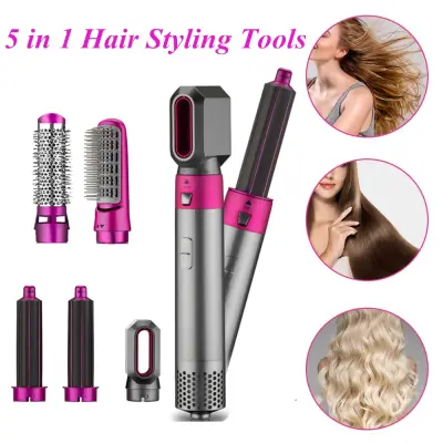 5 In 1 One Step Hair Dryer & Volumizer Rotating Hair Dryer Hair Straightener Comb Curling Brush Hair Dryer For Hair Styling Tools