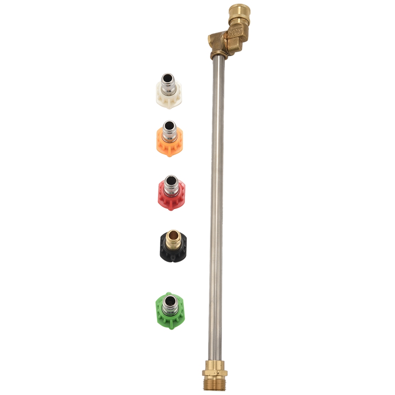 Pressure Washer Wand With Adjustable Angle Nozzle, 16 Inch Stainless Steel Spray Lance 180