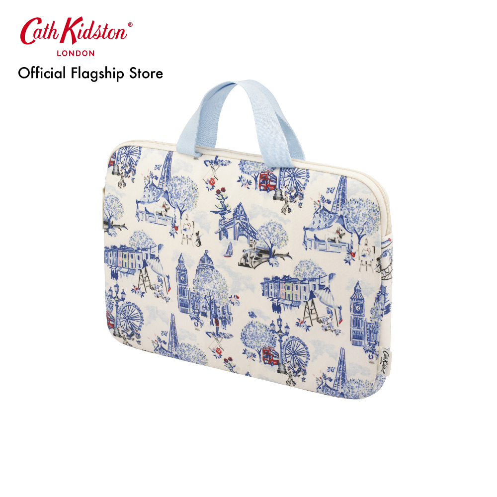 Cath Kidston 15 Laptop Sleeve with Handle 30 Years London Toile Cream