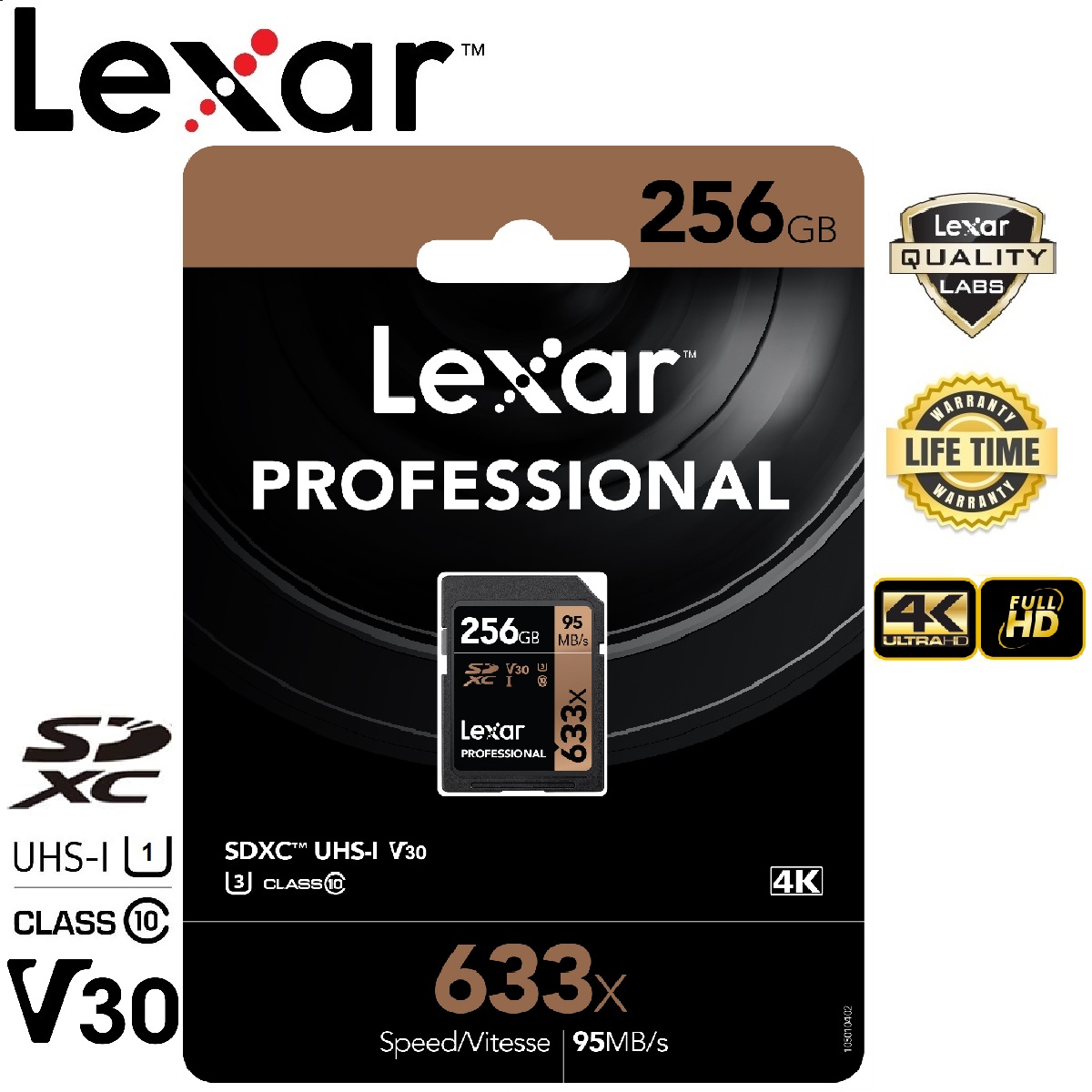 Lexar 256GB SDXC Professional 633x (95MB/s)