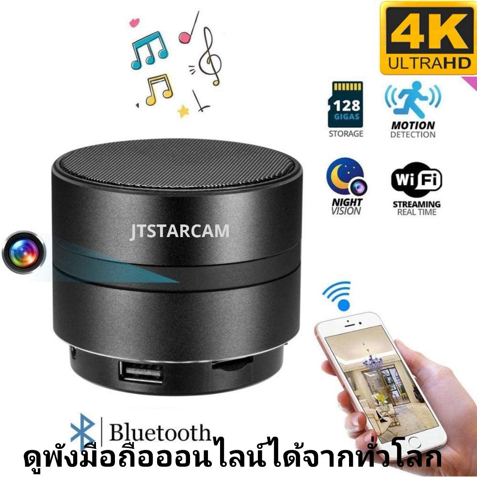 กล้อง​Spy ​Camera​ FHD4K​ รุ่น​H1 กล้อง​ลำโพง bluetooth กล้อง​วงจรปิด​ กล้อง​แอบ​ถ่าย​ กล้อง​จิ๋ว​ กล้อง​ip Camera​