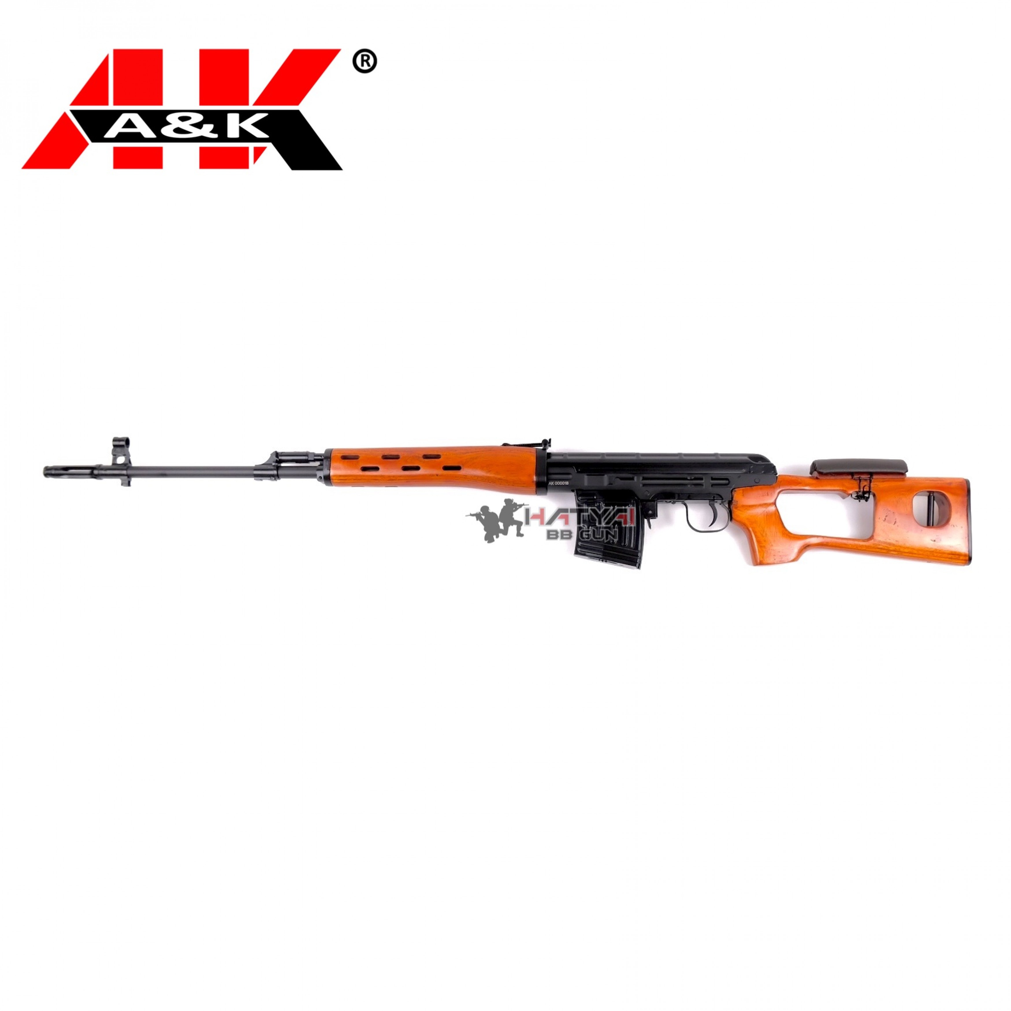 A&K SVD DRAGUNOV AEG WOOD AIRSOFT SNIPER RIFLE ระบบไฟฟ้า แถมลูกบีบี