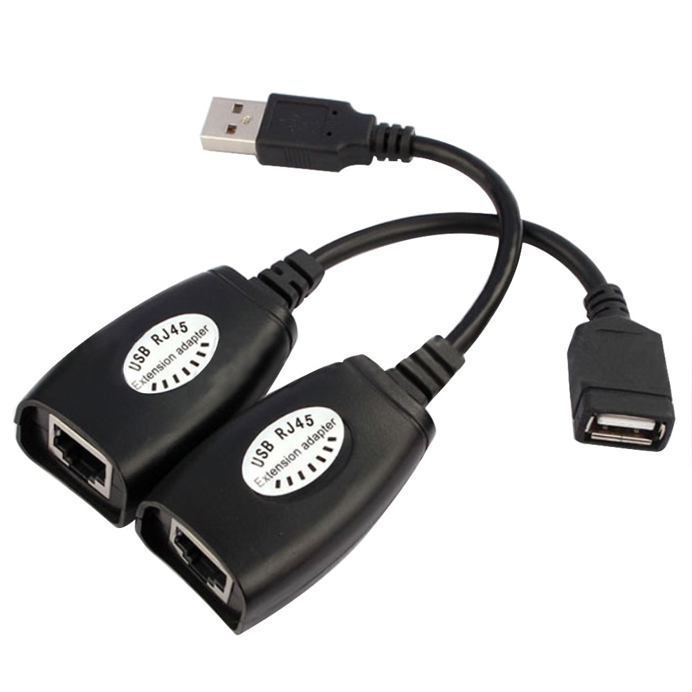 2pcs to RJ45 LAN Cable Adapter Extender Cat5 RJ45 Cat6 Patch Cord USB Extension Lan Network Ethernet Repeater Cable