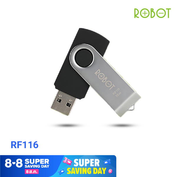 [ทักแชทรับส่วนลดเพิ่ม] ROBOT RF108 /RF116 แฟลชไดร์ฟ Flash Drive 8GB 16GB [ประกัน 12 เดือน]