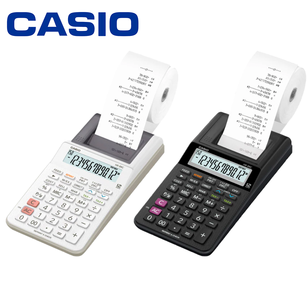 HR-8RC CASIO Printing Calculator (Reprint & Check) เครื่องคิดเลขแบบพิมพ์ได้ HR-8RC-WEขาว HR-8RC-BKดำ( ประกันศูนย์เซ็นทรัลCMG 2 ปี)จากร้านM&F888B