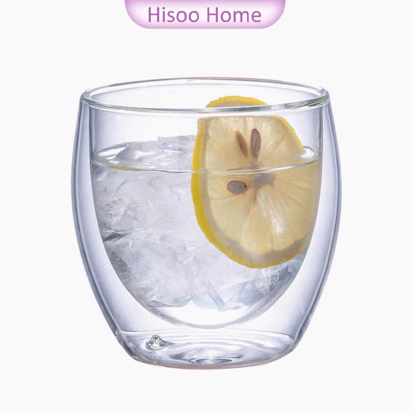 [A665] แก้วกาแฟ สไตล์ ญี่ปุ่น แก้ว 2 ชั้น แก้ว แก้วใสสองชั้น Double-layer glass