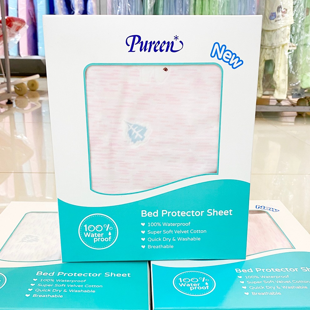 เพียวรีน ผ้ารองกันน้ำปูที่นอน ผ้ารองฉี่เด็ก 70x100 ซม. PUREEN Bed Protector Sheet x 1 ชิ้น **เลือกสีได้