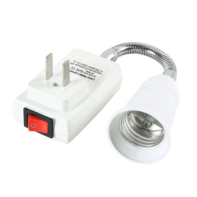 E27 Socket Adapter with On/Off Switch to US Plug,Flexible Extension ...