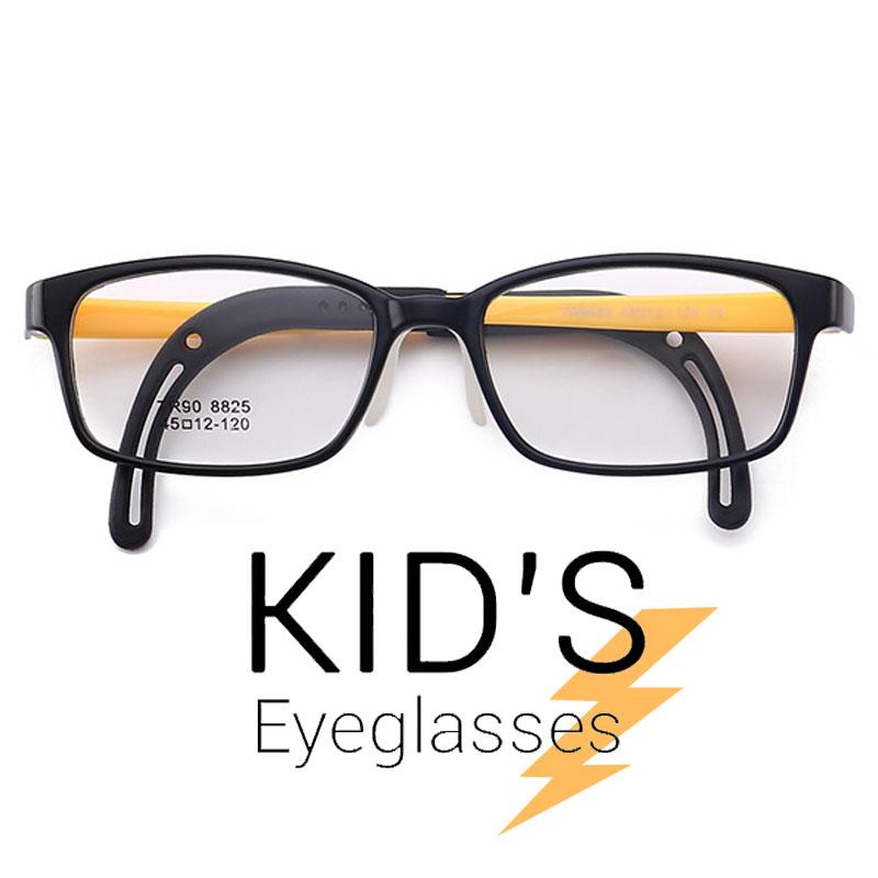 แว่นตาเกาหลีเด็ก Fashion Korea Children แว่นตาเด็ก รุ่น 8825 C-7 สีดำขาเหลือง กรอบแว่นตาเด็ก Square ทรงสี่เหลี่ยม Eyeglass baby frame ( สำหรับตัดเลนส์ ) วัสดุ TR-90 เบาและยืดหยุนได้สูง ขาข้อต่อ Kid eyewear Glasses