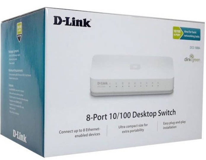 Switching Hub D-LINK (DES-1008A) 8 Port (Pansonics)