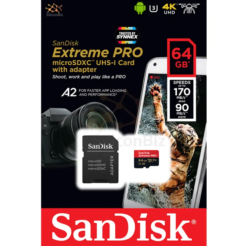 ภาพหน้าปกสินค้าSanDisk microSD Card Extreme Pro 64GB อ่าน 170MB/s เขียน 90MB/s (SDSQXCY_064G_GN6MA) ไมโครเอสดี การ์ด Memory Action Camera เมมโมรี่ กล้องแอคชั่น กล้อง โกโปร แซนดิส รับประกัน Lifetime จากร้าน WD   Authorised Store บน Lazada