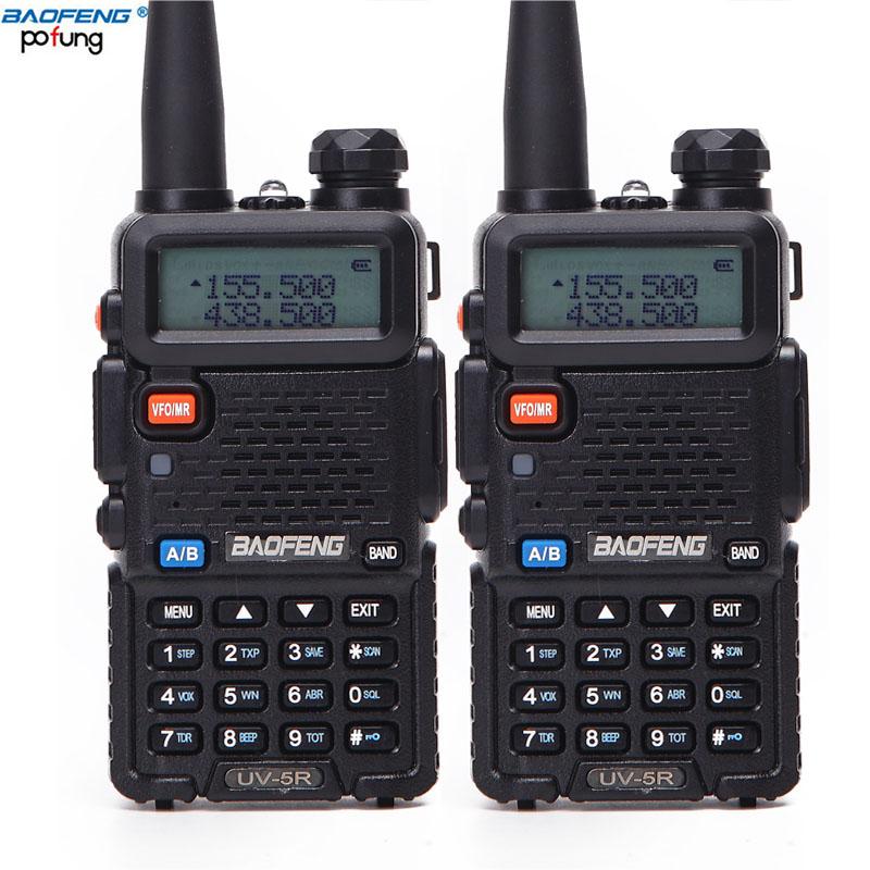 2 ชิ้น B Aofeng BF-UV5R วิทยุสมัครเล่นแบบพกพา W Alkie T Alkie Pofung UV-5R 5 วัตต์ VHF / UHF วิทยุ Dual B And สองทางวิทยุ UV 5r วิทยุ CB